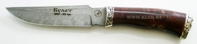 Нож Рысь (нержавеющий булат, карельская береза, мельхиор)