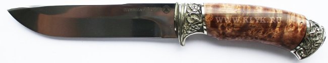 Нож Клык (сталь ELMAX Uddeholm, карельская береза, мельхиор)