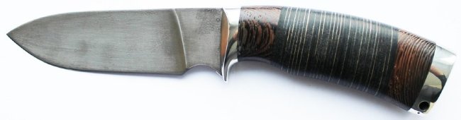 Нож Бобр (алмазная сталь, венге, кожа, мельхиор)