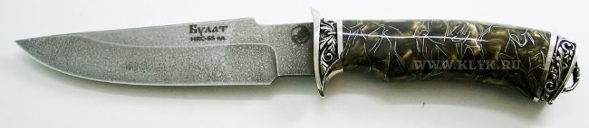 Нож Ирбис (нержавеющий булат, композит, мельхиор)
