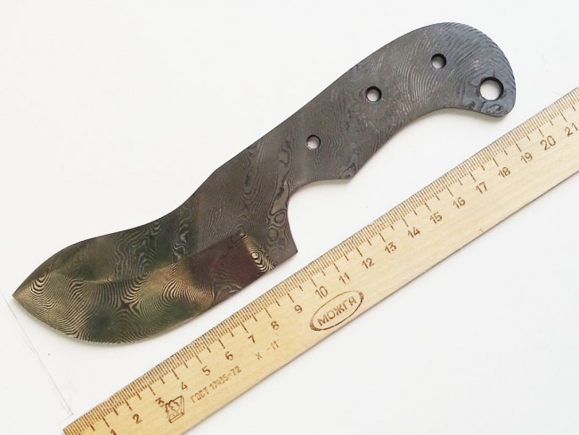 Клинок Н67 дамасская сталь (состав У10А, 7ХНМ6)